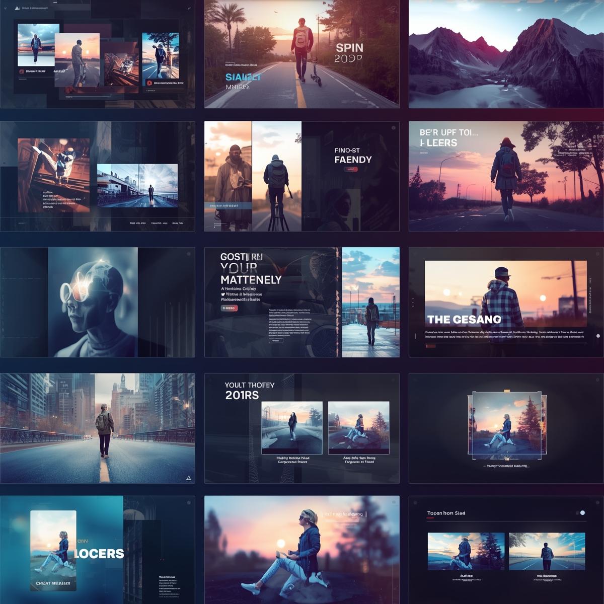 Wedding photo album layout showing elegant grid of ceremony moments